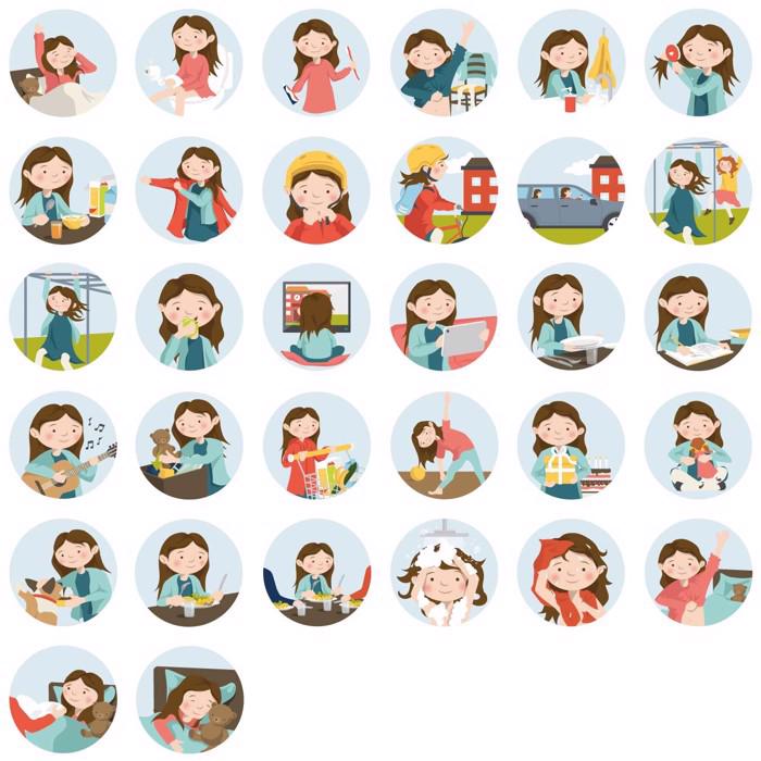 Pictoboards - Alle piger 33 stk.